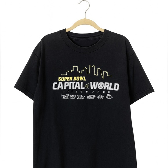 Pittsburgh Steelers Reebok Super Bowl Capital of the World Size Large T-shirt - Picture 1 of 2